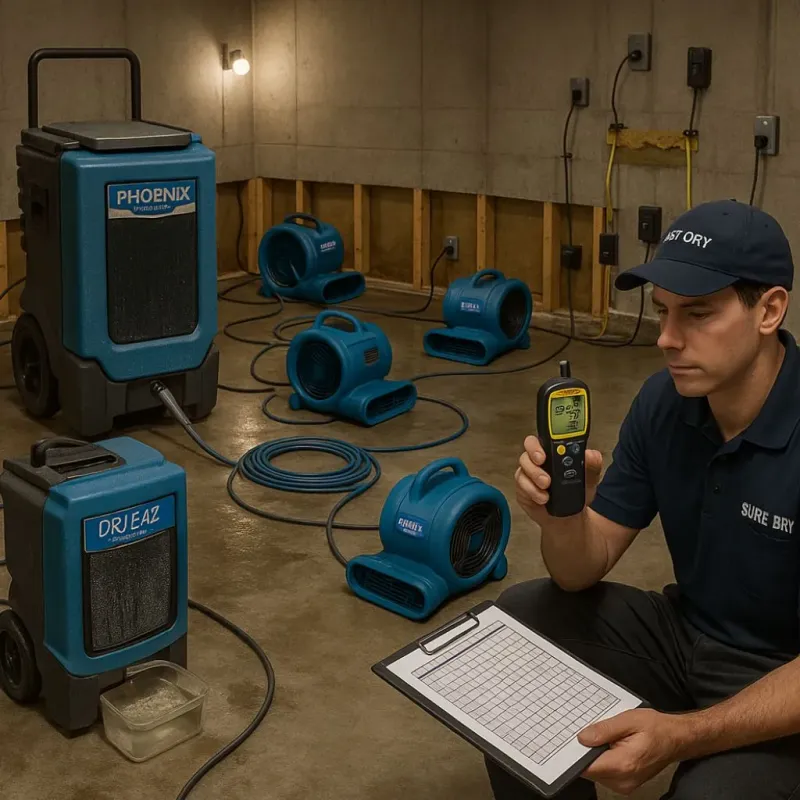 Structural Drying and Dehumidification process in Ivins, UT